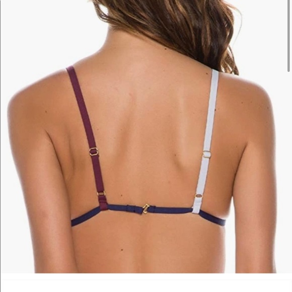 Tavik Jett triangle bikini top in white multi - Picture 2 of 5